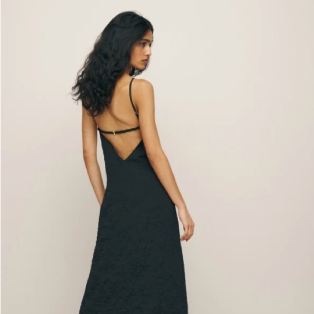 Reformation Maja Dress, Stunning Low Back Crinkle Dress, Holiday Dress, Size M